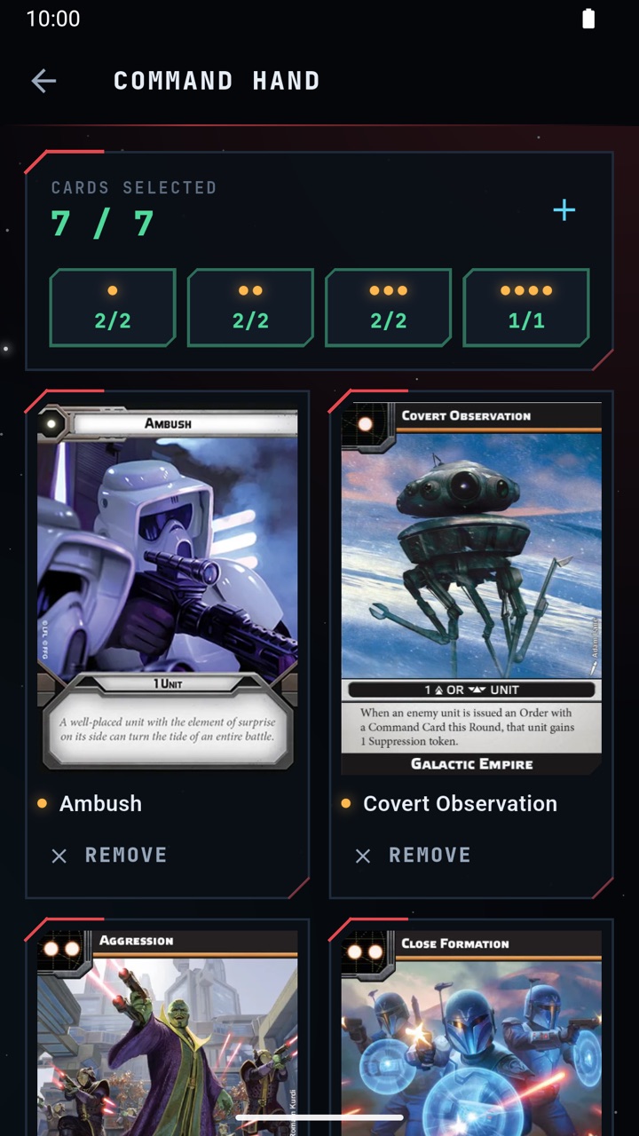 Command Hand screen